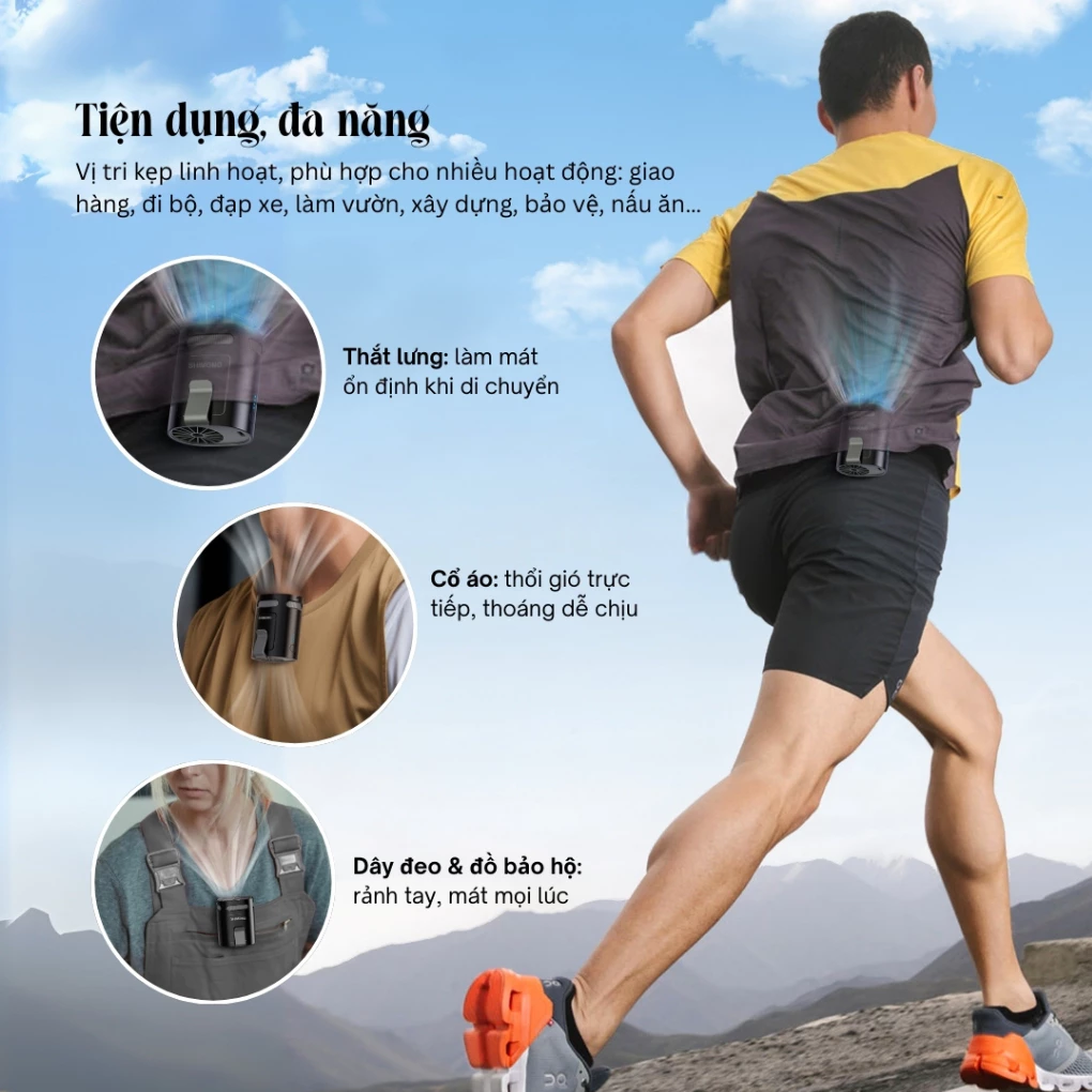 Quạt Đeo Thắt Lưng Shimono SM-WF38 1