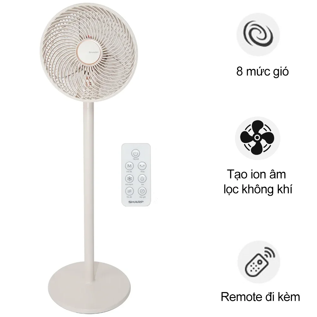 Quạt Tuần Hoàn Có Remote Sharp PJ-CD114V-C 36W