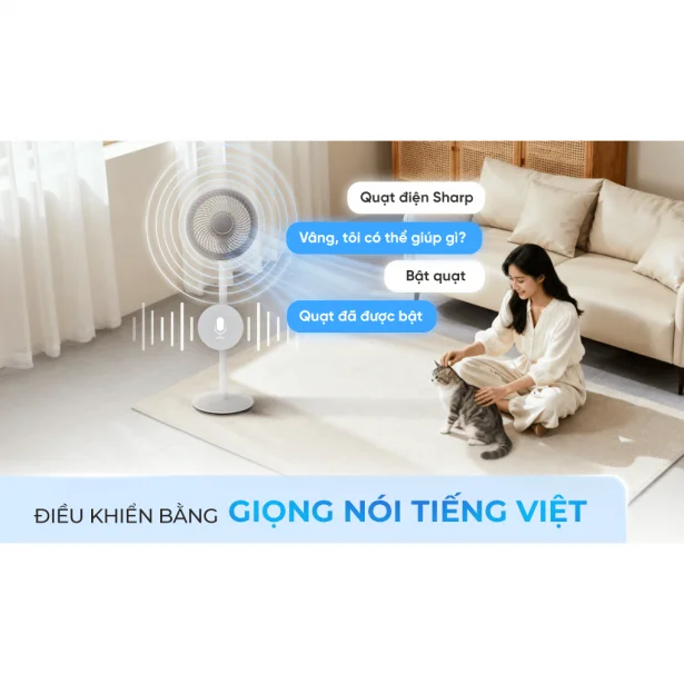 Điều Khiển Giọng Nói Sharp PJ-CD227V-W 24W