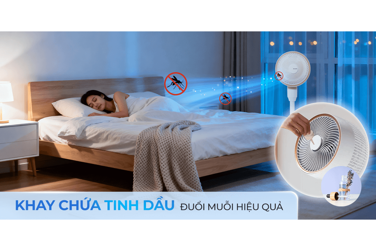 Quạt Tuần Hoàn Có Remote Sharp PJ-CD603V-C 24W 12