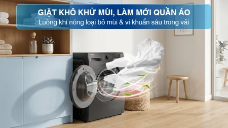 Máy Giặt Sấy Samsung Inverter Giặt 10 kg - Sấy 6 kg WD10HG4U04BBSV