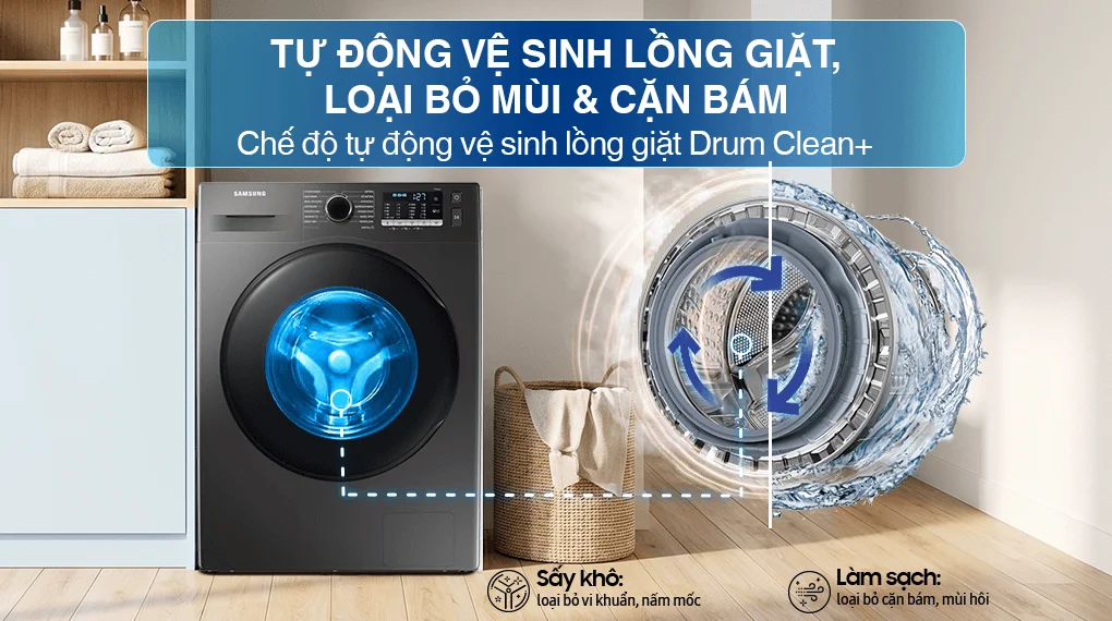 Máy Giặt Sấy Samsung Inverter Giặt 10 kg - Sấy 6 kg WD10HG4U04BBSV