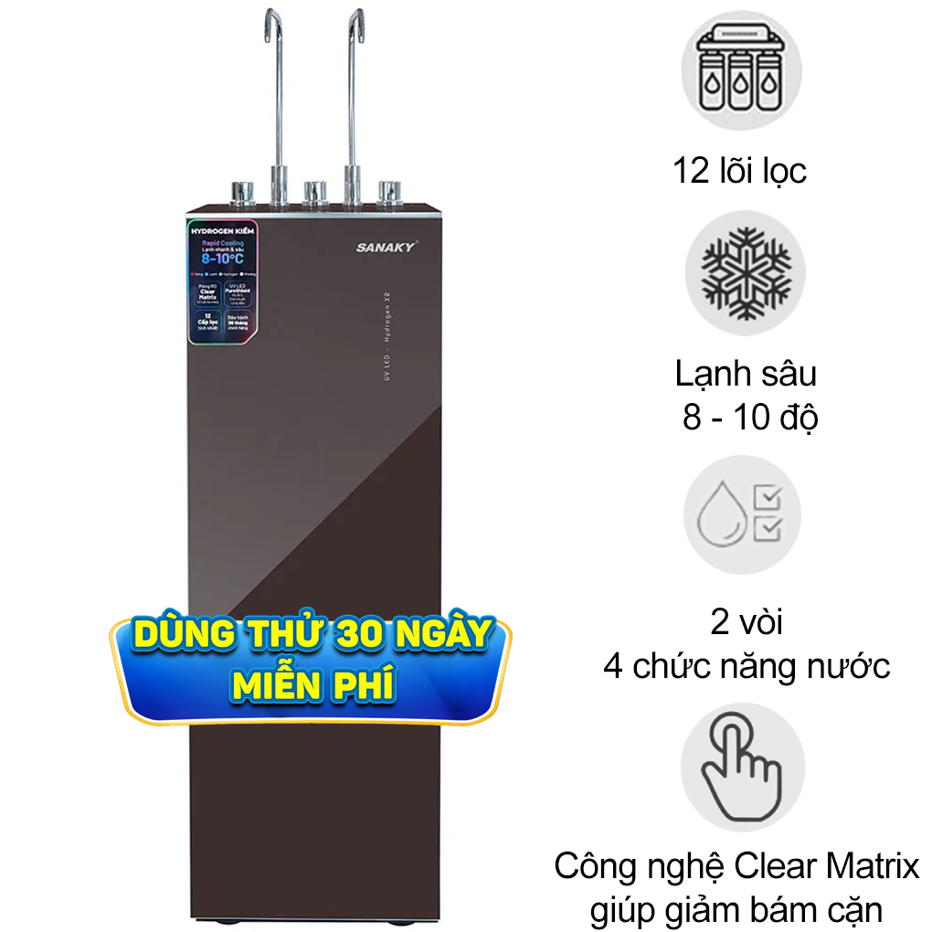 Máy Lọc Nước Sananky Nóng Lạnh Hydrogen Khoáng 12 Lõi SNK-TV3HK020