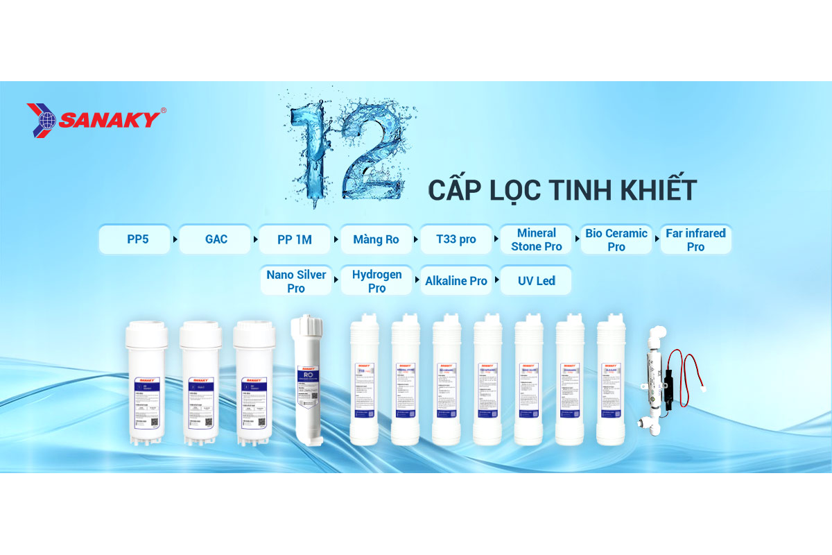 Máy Lọc Nước Sananky Nóng Lạnh Hydrogen Khoáng 12 Lõi SNK-TV3HK020 8