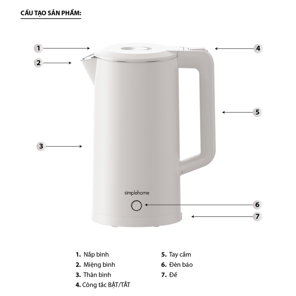 Bình Đun Siêu Tốc 2 Lớp Simplehome D2825 2