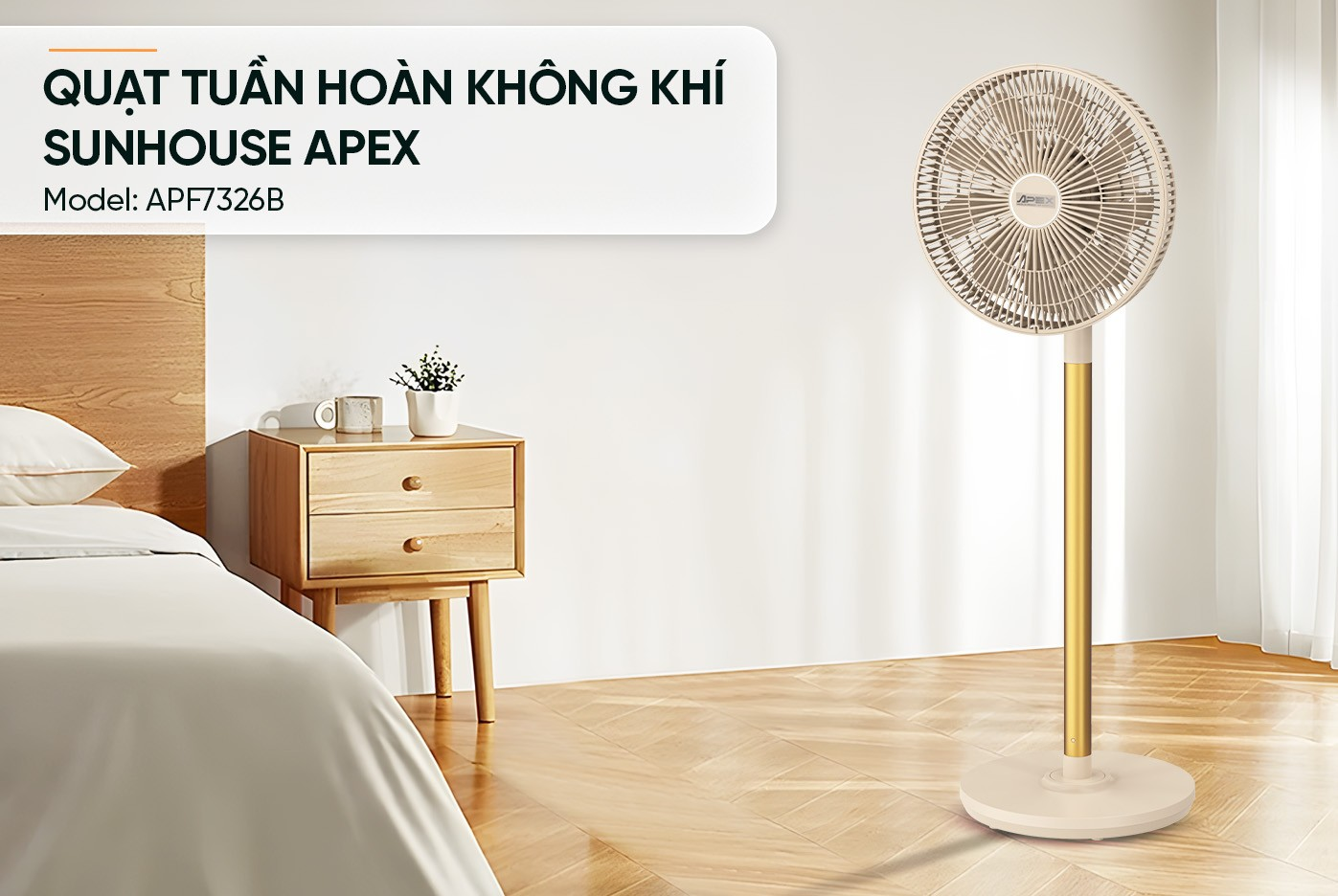 Quạt Tuần Hoàn Sunhouse Apex APF7326B 38W 4