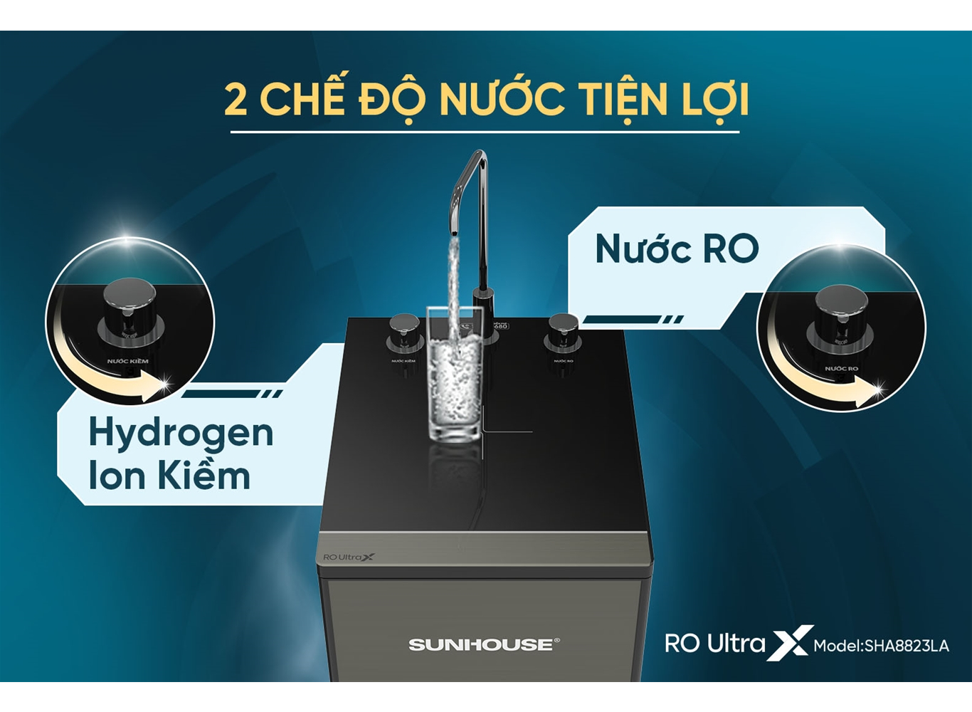 Máy Lọc Nước Ion Kiềm Hydrogen UltraX Sunhouse SHA8823LA 8