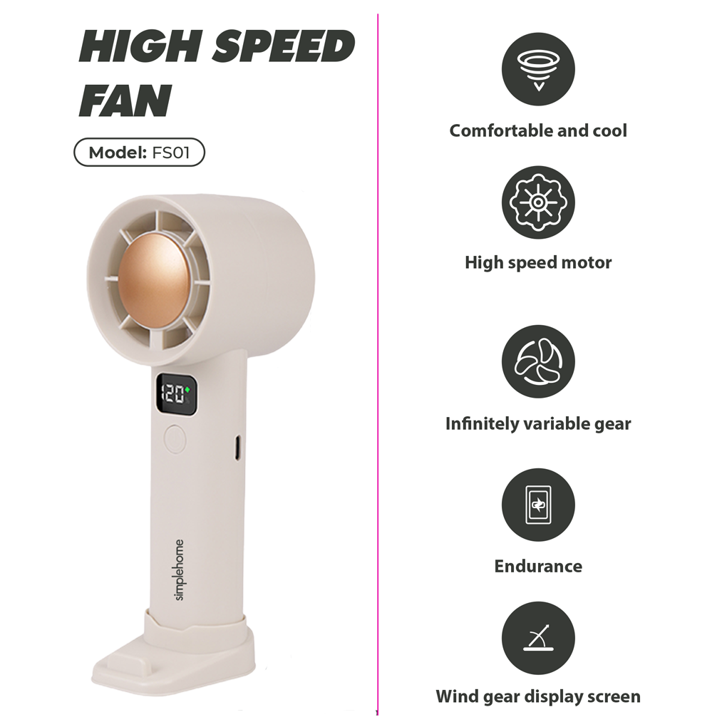 Quạt Cầm Tay Mini Simplehome FS01 Màu Be 4