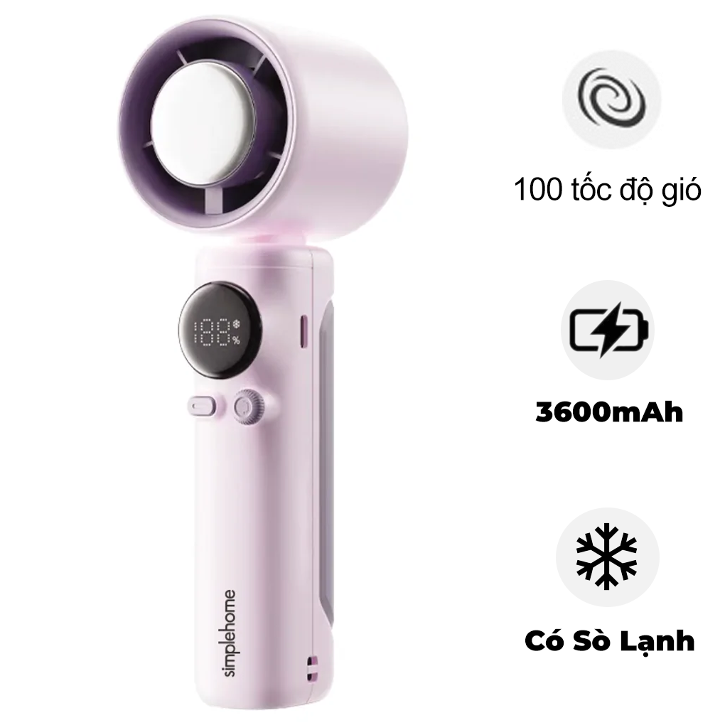 Quạt Cầm Tay C&oacute; S&ograve; Lạnh SS-026 M&agrave;u T&iacute;m