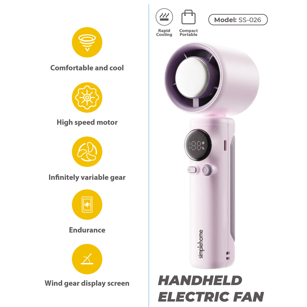 Quạt Cầm Tay Có Sò Lạnh Simplehome SS-026 Màu Tím 5