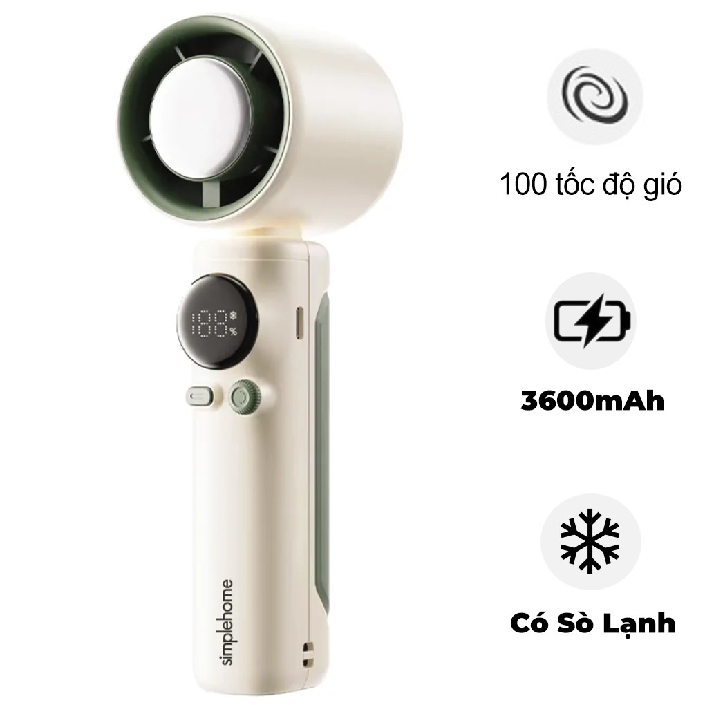 Quạt Cầm Tay C&oacute; S&ograve; Lạnh SS-026 M&agrave;u Trắng Ng&agrave;