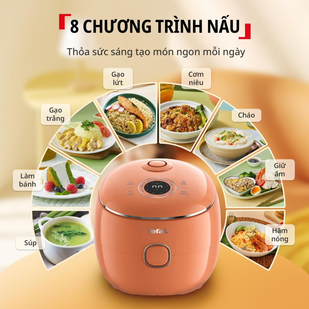 Nồi Cơm Điện Tử Mini Tefal Pop RK535TY0 4