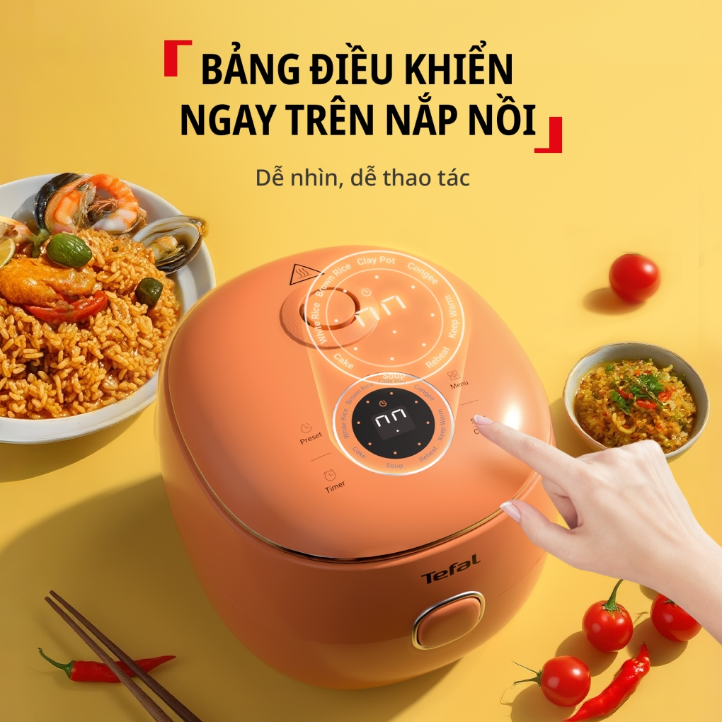 Nồi Cơm Điện Tử Mini Tefal Pop RK535TY0 5
