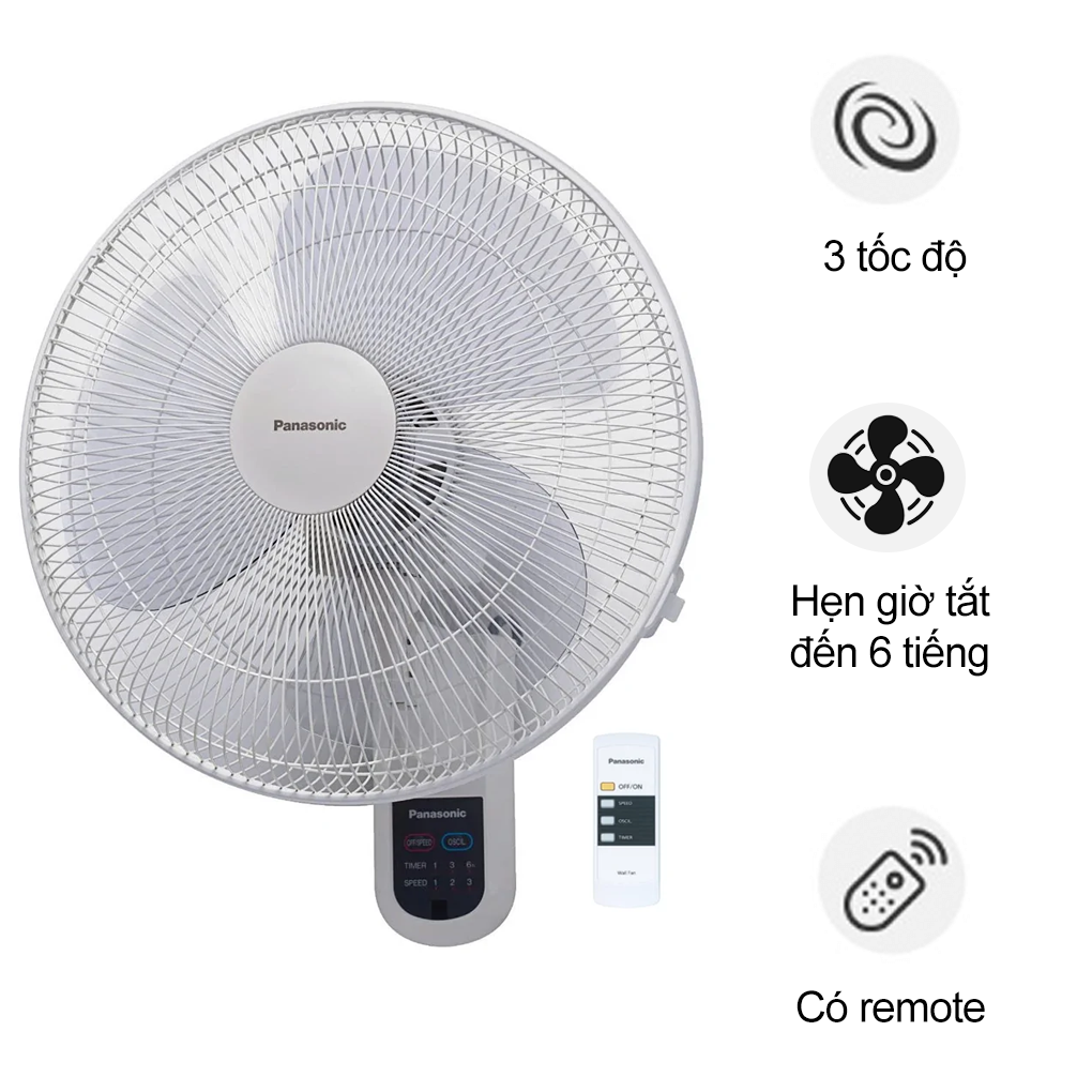 Quạt Treo Tường C&oacute; Remote F-409M 57.5W - Malaysia