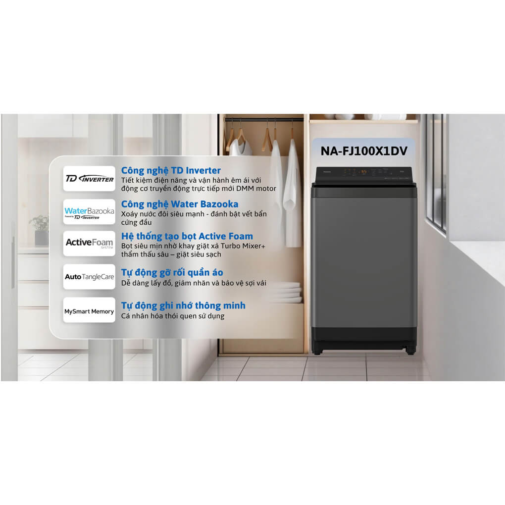 Máy Giặt Panasonic Inverter 10 Kg NA-FJ100X1DV 1
