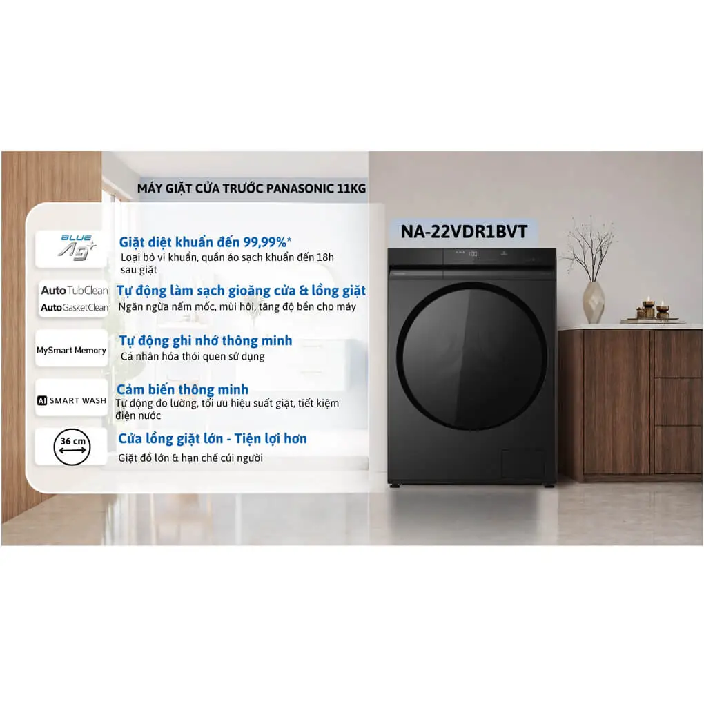 Máy Giặt Panasonic Inverter 11 Kg NA-22VDR1BVT 0