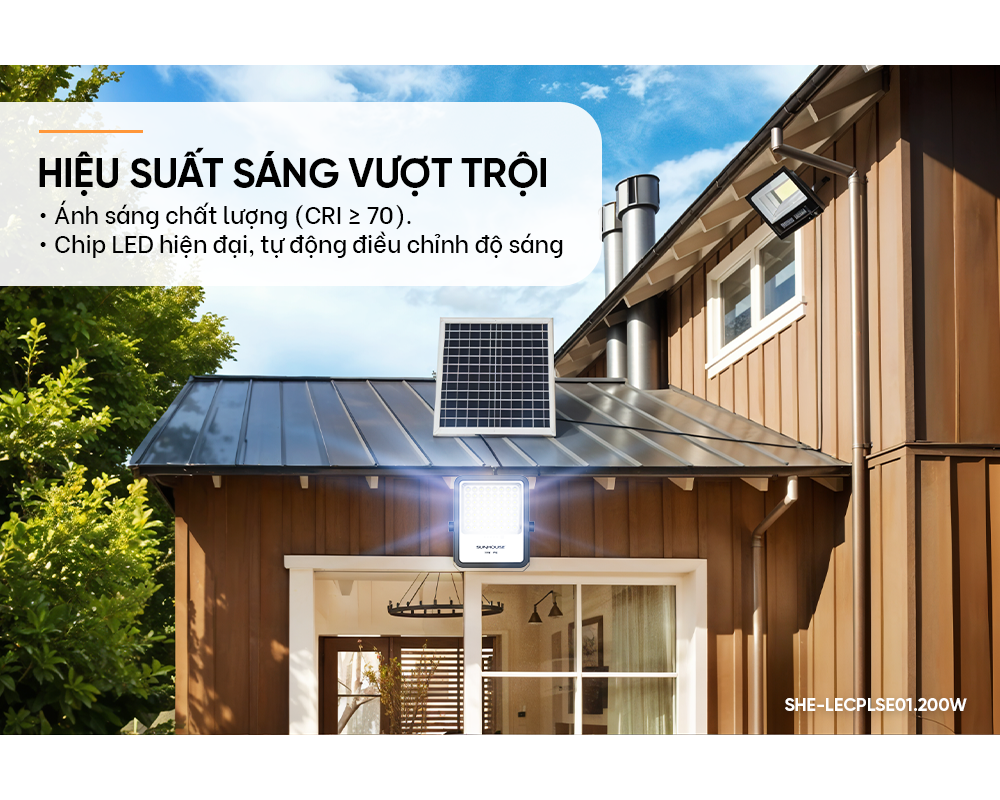 Đèn Năng Lượng Mặt Trời Eco Sunhouse SHE-LECPLSE01.200W 10