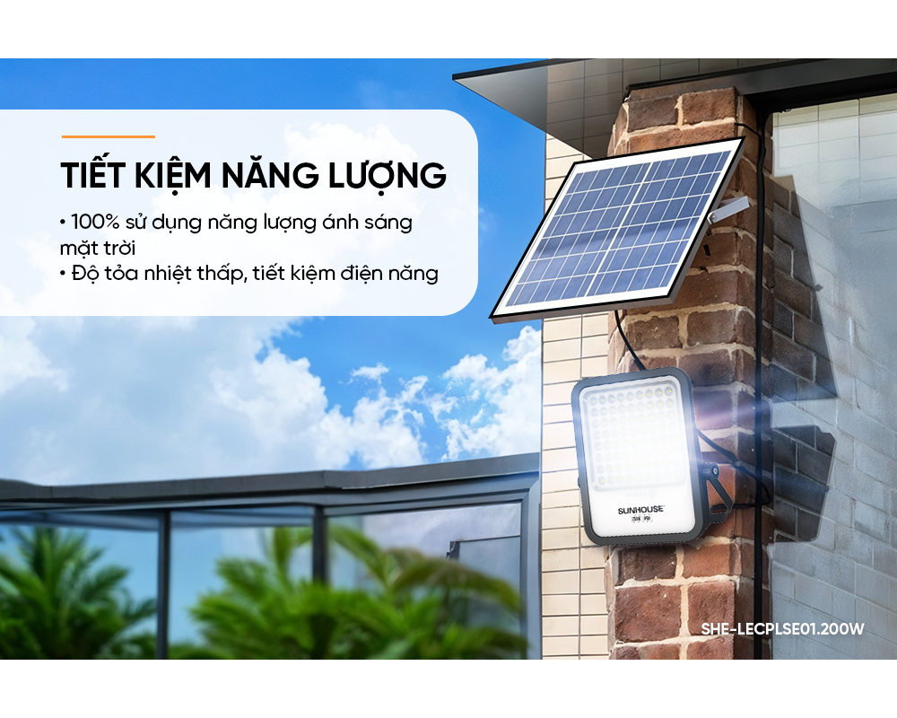 Đèn Năng Lượng Mặt Trời Eco Sunhouse SHE-LECPLSE01.200W 8