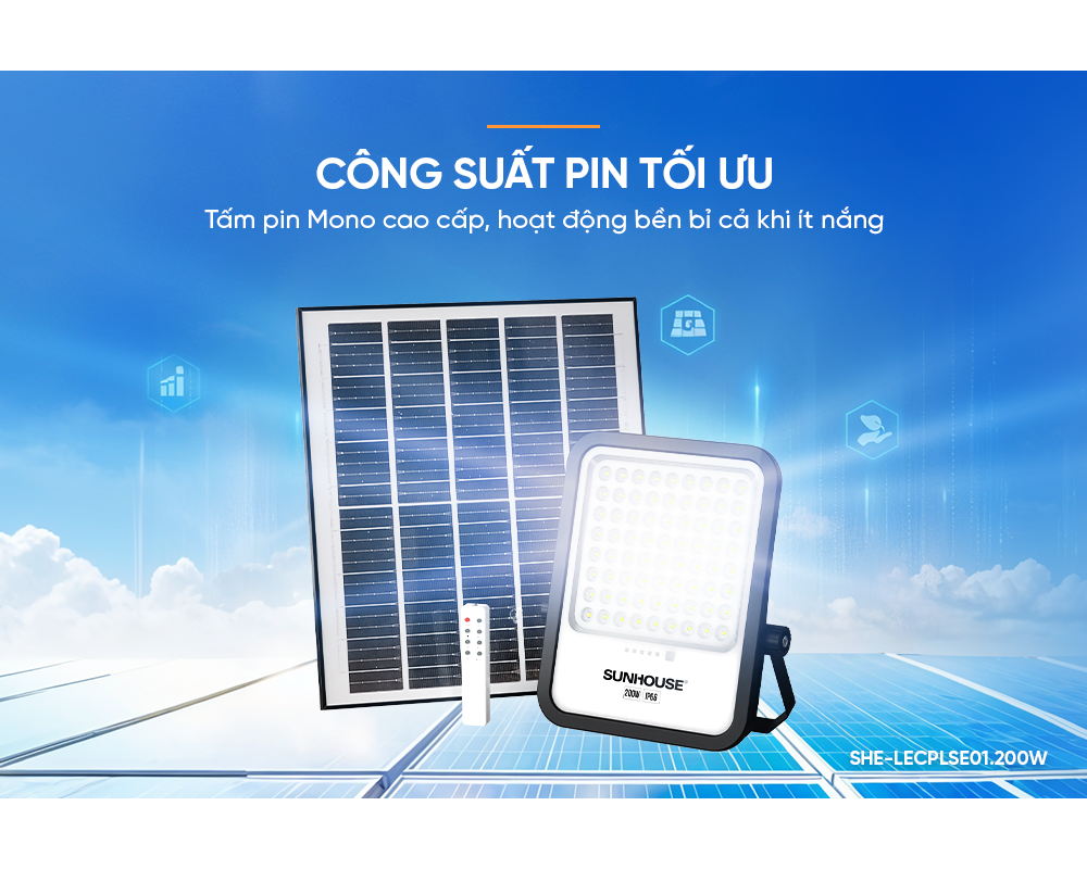 Đèn Năng Lượng Mặt Trời Eco Sunhouse SHE-LECPLSE01.200W 9