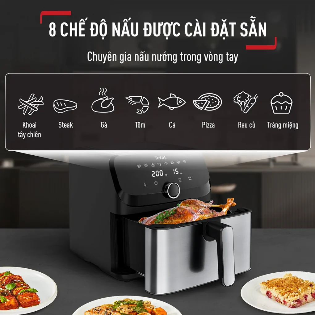 Nồi Chiên Không Dầu Tefal Mega EY855D68 7.5 Lít 2