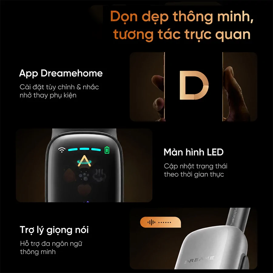 Máy Hút Bụi Lau Nhà Cầm Tay Dreame H16 Pro TriForce 12