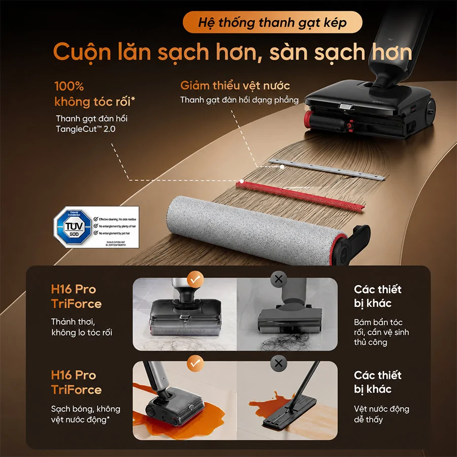 Máy Hút Bụi Lau Nhà Cầm Tay Dreame H16 Pro TriForce 6
