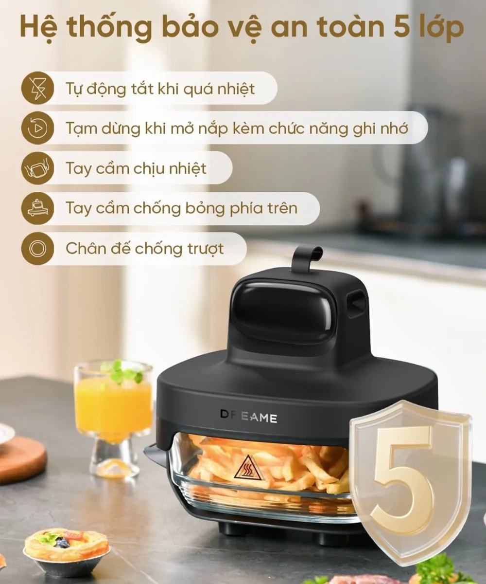 Nồi Chiên Không Dầu 2 Lòng Nồi Dreame Tasti PT60 12