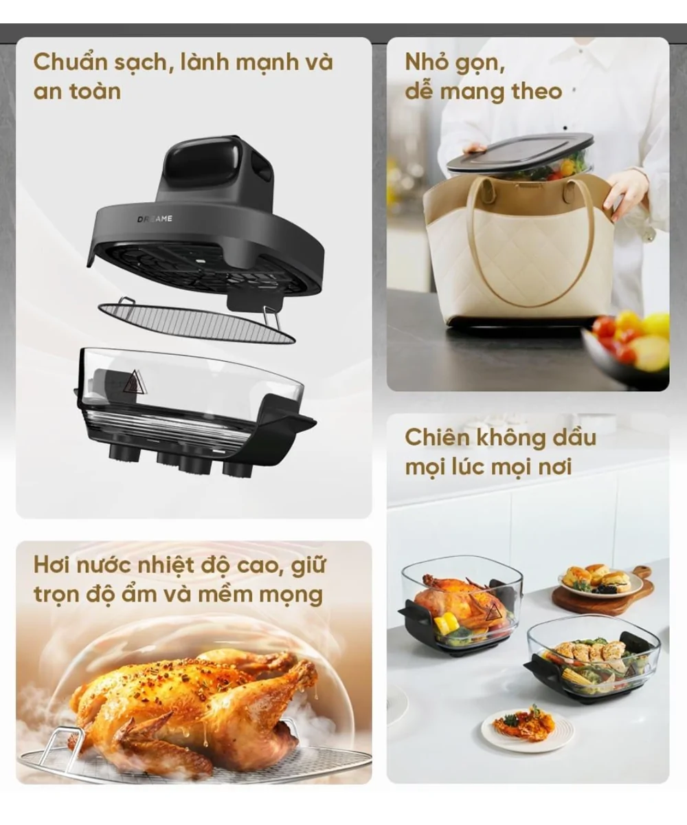 Nồi Chiên Không Dầu 2 Lòng Nồi Dreame Tasti PT60 6