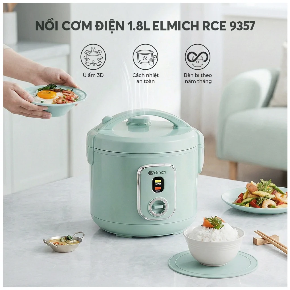 Nồi Cơm Điện Elmich RCE9357 1.8 Lít 6