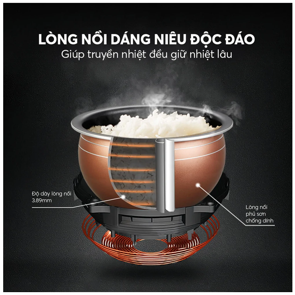 Nồi Cơm Điện Elmich RCE-9129 1.8 Lít 11