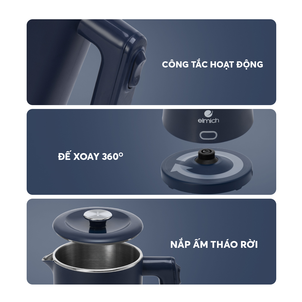 Ấm Đun Siêu Tốc Elmich KEE-9148 1.7 Lít 15