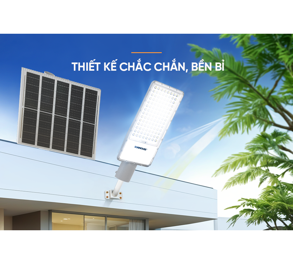 Đèn Đường Năng Lượng Mặt Trời Dùng Ngoài Trời, Sân Vườn Eco Sunhouse SHE-LECRTSE01.200W 7