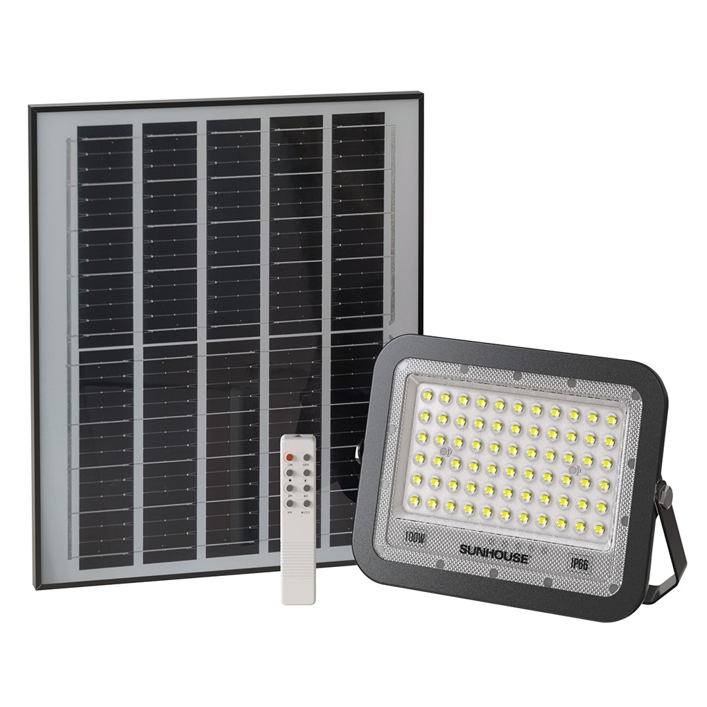 Đèn Pha Năng Lượng Mặt Trời Dùng Ngoài Trời, Sân Vườn Sunhouse SHE-LSPPLSE01.100W 0