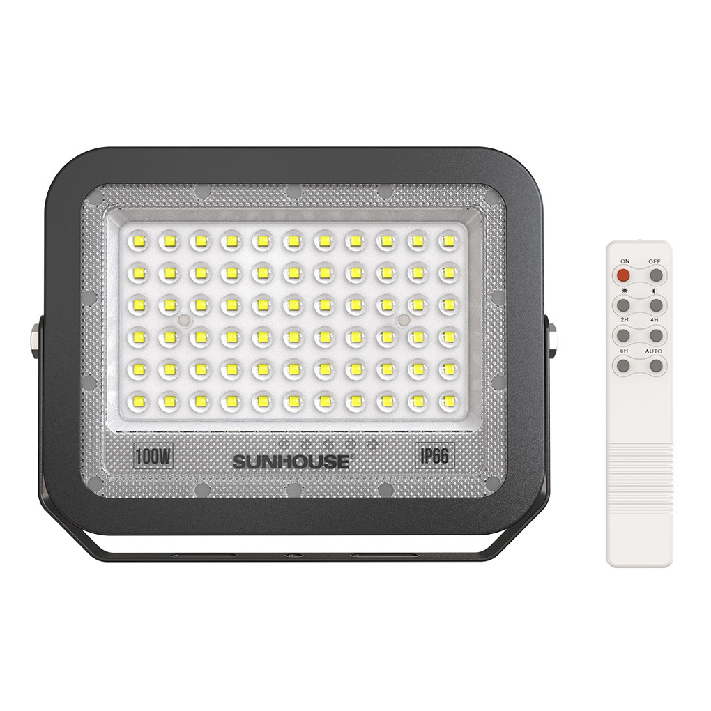 Đèn Pha Năng Lượng Mặt Trời Dùng Ngoài Trời, Sân Vườn Sunhouse SHE-LSPPLSE01.100W 1