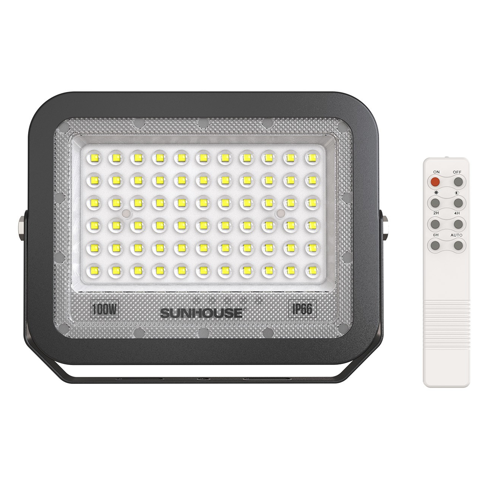 Đèn Pha Năng Lượng Mặt Trời Dùng Ngoài Trời, Sân Vườn Sunhouse SHE-LSPPLSE01.100W 2