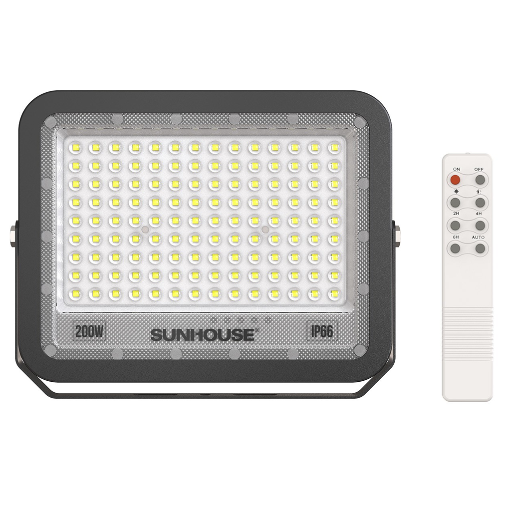 Đèn Pha Năng Lượng Mặt Trời Dùng Ngoài Trời, Sân Vườn Sunhouse SHE-LSPPLSE01.200W 1