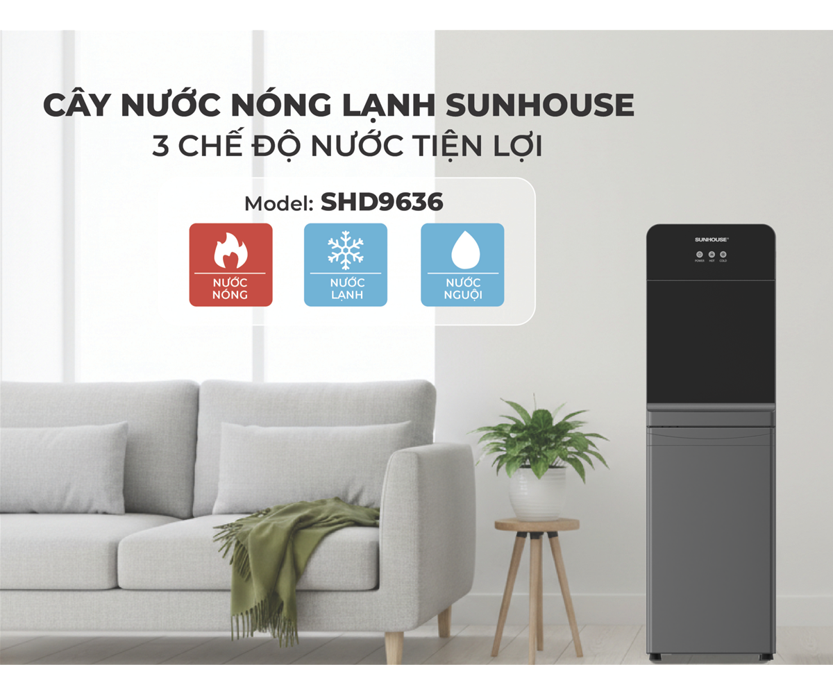 Cây Nước Nóng Lạnh Sunhouse SHD9636 670W 5