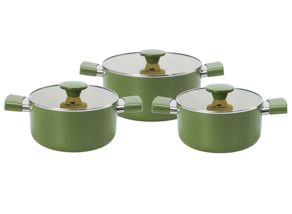 Bộ Nồi Chống D&iacute;nh Ceramic Olive Classic EL5229OV03 Size 18, 20, 24cm
