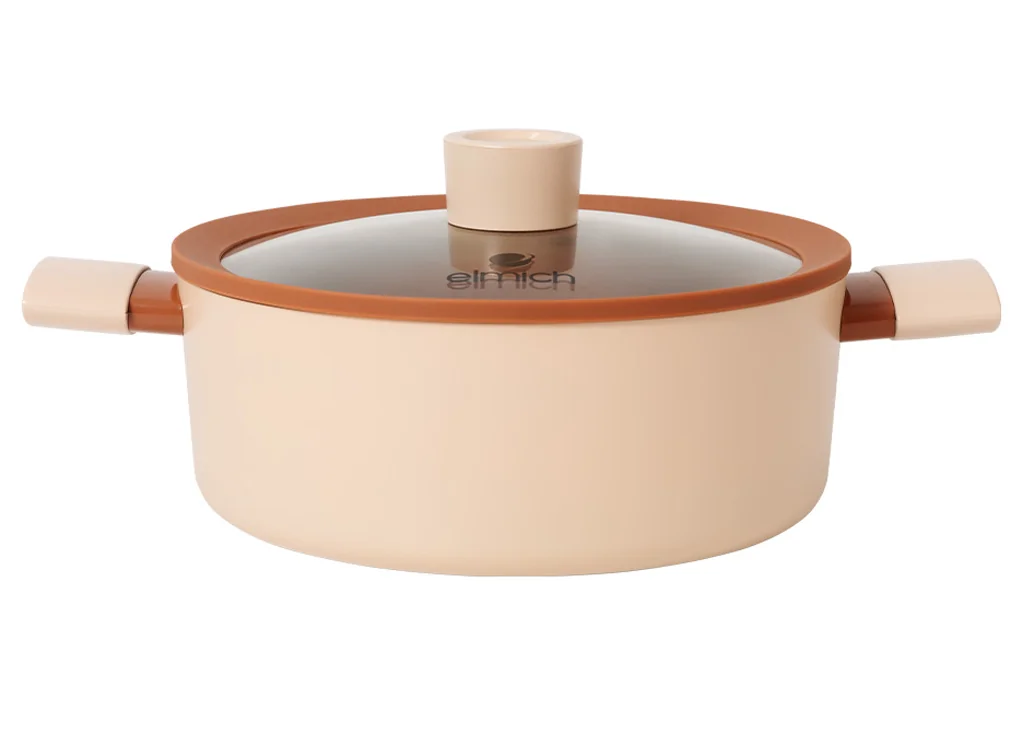 Bộ Nồi Chống Dính Ceramic Elmich Mocha EL5243MC04 Size 18,20,24, Quánh 16cm 2
