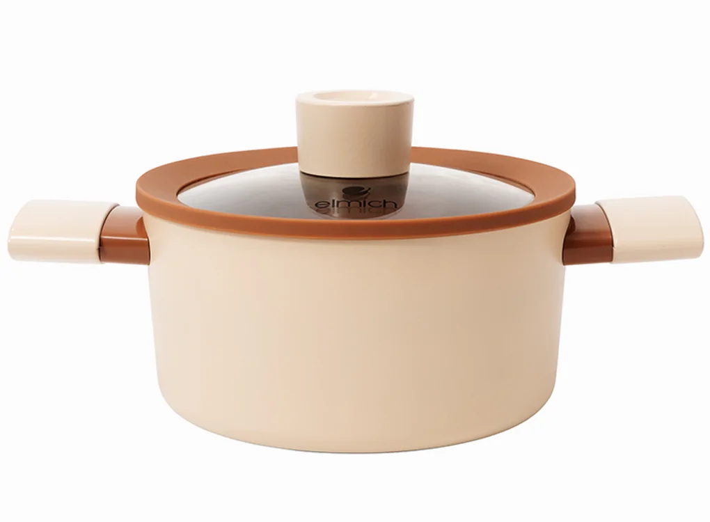 Bộ Nồi Chống Dính Ceramic Elmich Mocha EL5243MC04 Size 18,20,24, Quánh 16cm 3