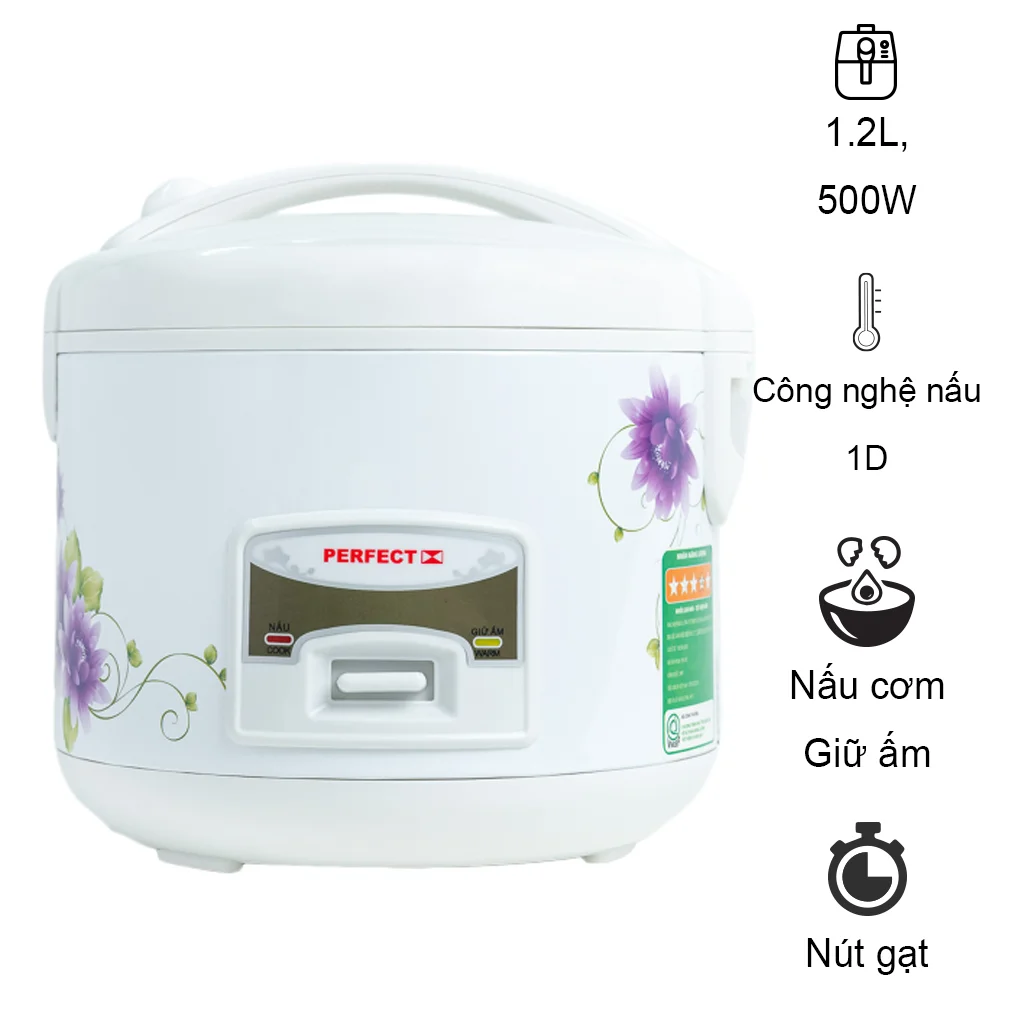 Nồi Cơm Điện Perfect PF-C105 1.2 Lít