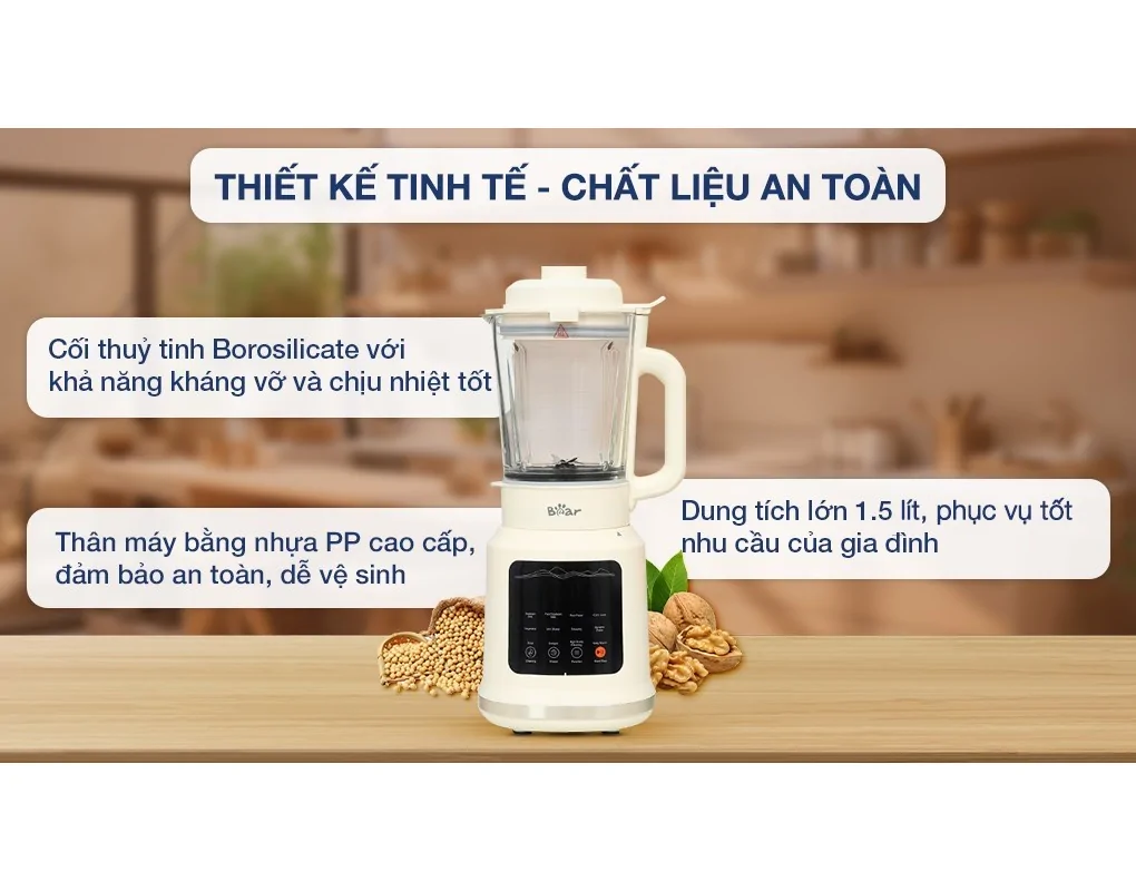 Máy Làm Sữa Hạt Đa Năng Bear BCB-E153W2 11