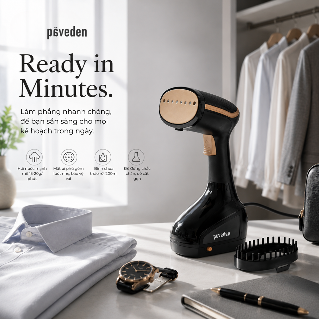 Bàn Ủi Hơi Nước Cầm Tay Paveden PGI-162CB 1