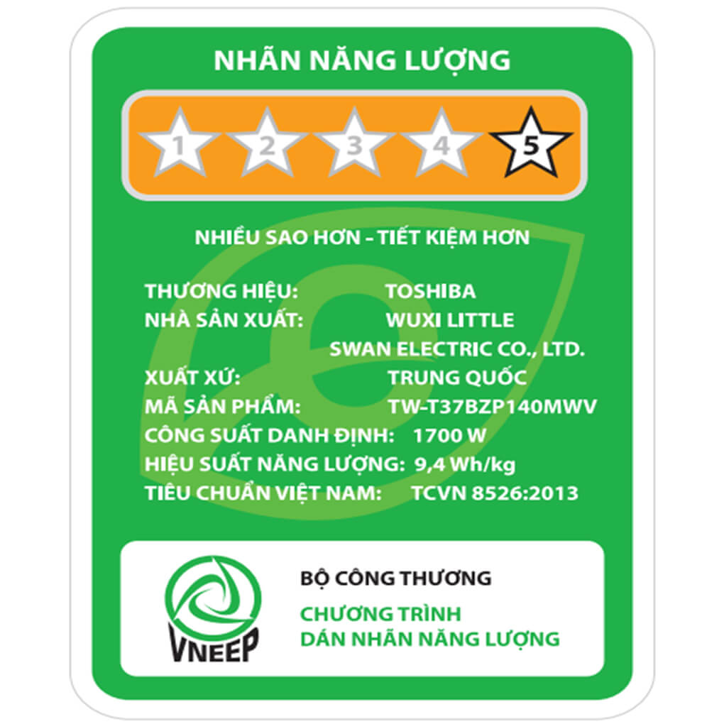 Máy Giặt Toshiba Inverter 13 Kg TW-T37BZP140MWV(WT) 6