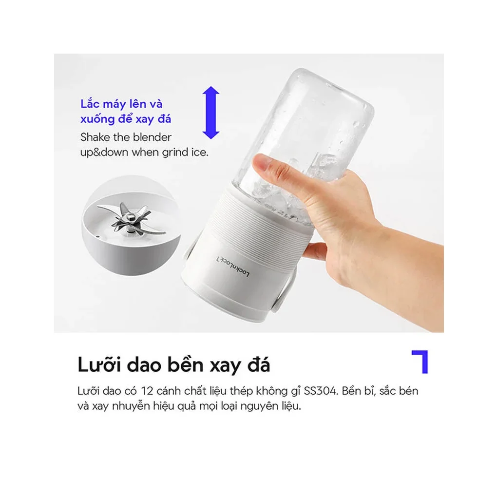 Máy Xay Sinh Tố Cầm Tay LocknLock EJJ346IVY 70W 3