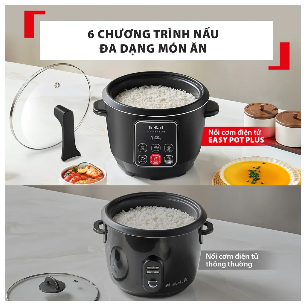 Nồi Cơm Điện Tử Tefal 1.8 Lít RK1088Y0 0