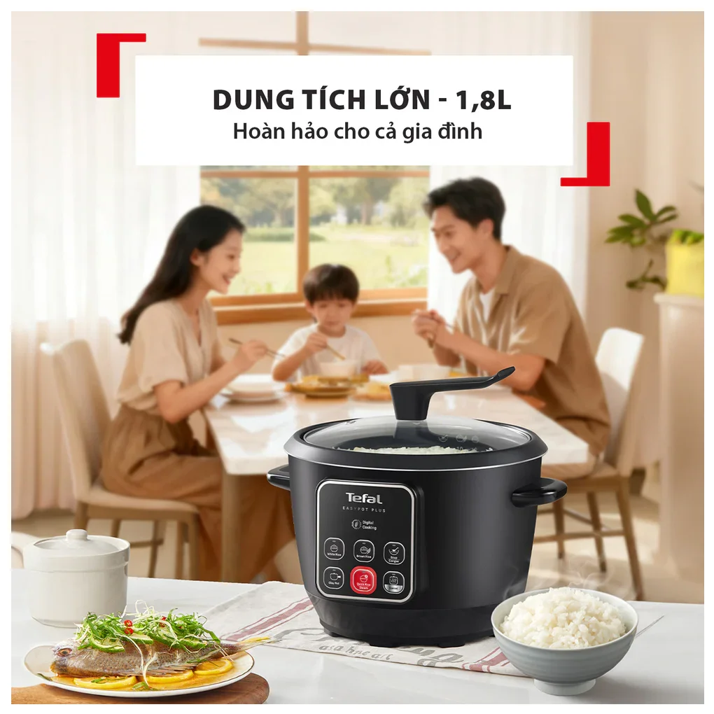 Nồi Cơm Điện Tử Tefal 1.8 Lít RK1088Y0 2