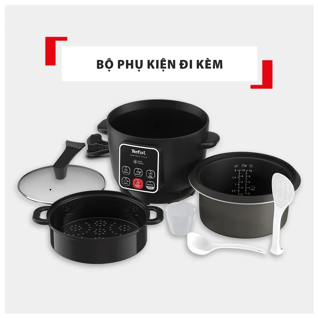 Nồi Cơm Điện Tử Tefal 1.8 Lít RK1088Y0 5