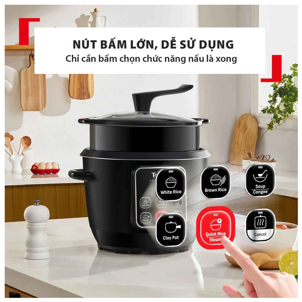 Nồi Cơm Điện Tử Tefal 1.8 Lít RK1088Y0 8