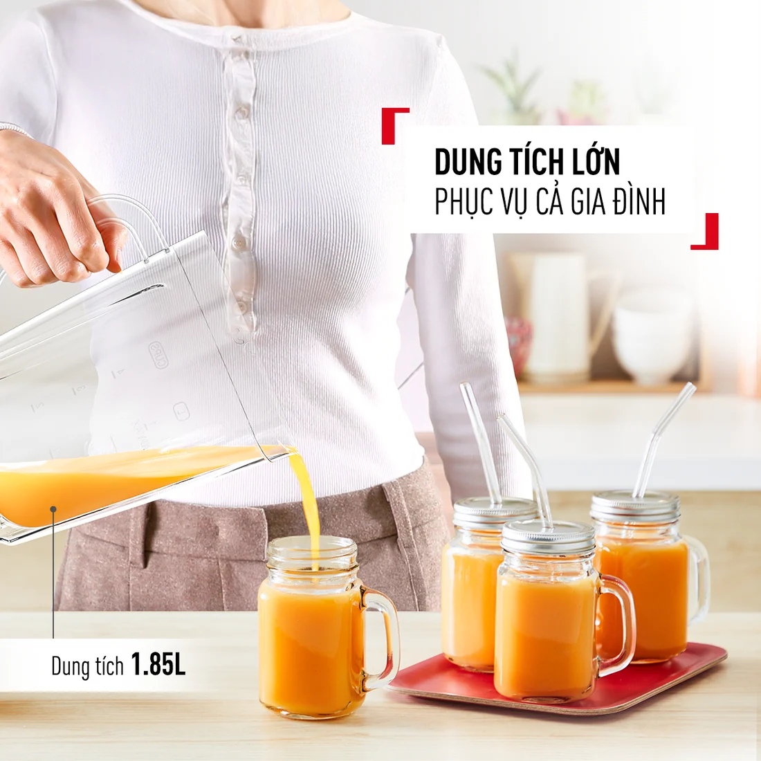 Máy Xay Sinh Tố Tefal Blendforce Essential BL4118T0 450W 8